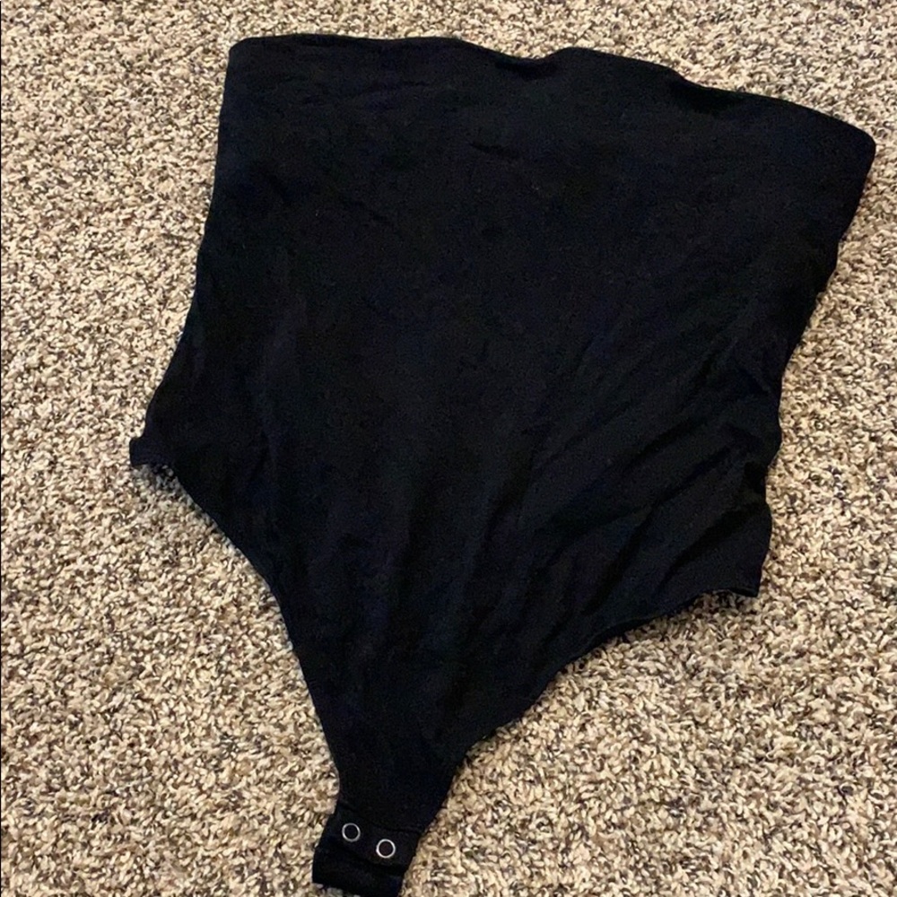 Black Strapless Bodysuit